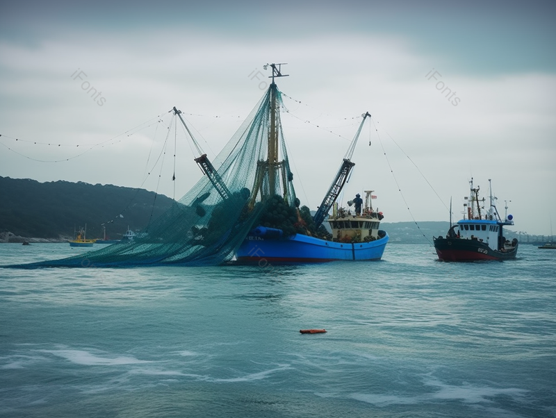 在海上作业的船工业捕鱼山大海,高清,摄影图,摄影图片,图片大全,摄影图免费下载